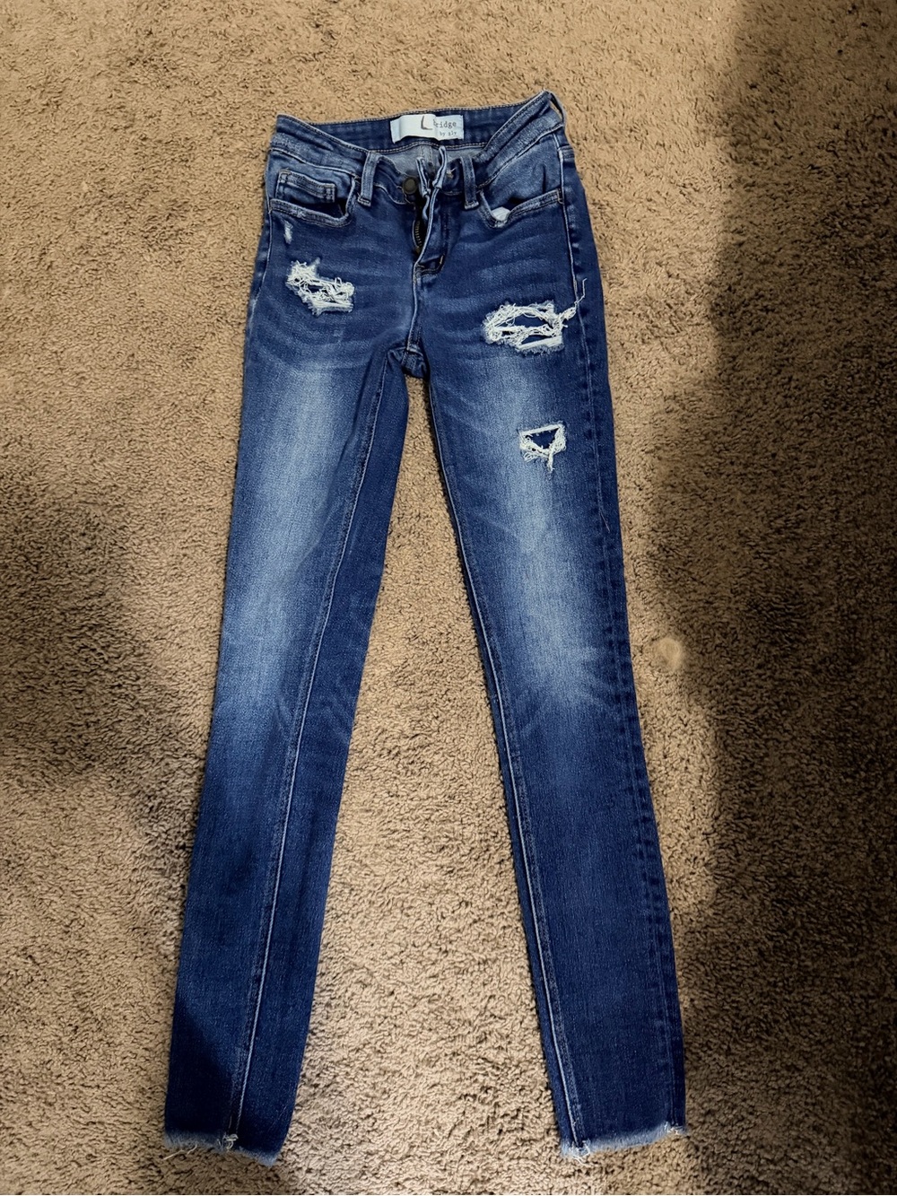 Buckle Dark Blue Distressed Skinny Jeans
